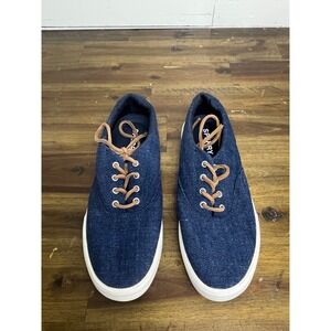 Sperry Mens Striper II CVO Blue Denim Canvas Casual Boat Shoes Sneakers